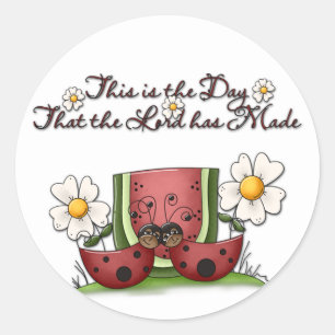 Ladybug Sticker Runt Klistermärke