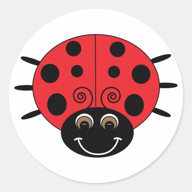 Ladybug Sticker Runt Klistermärke (Framsida)