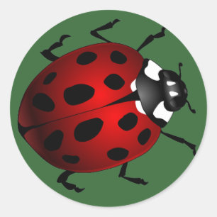 Ladybug Stickers Red Ladybugs Art Stickers Runt Klistermärke
