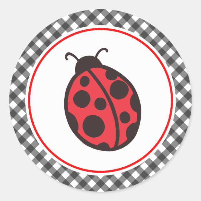 Ladybug Stickers Runt Klistermärke (Framsida)