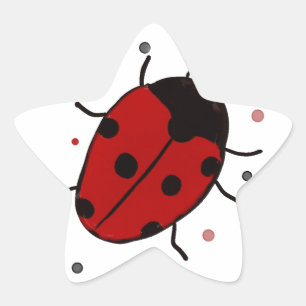 Ladybug Stjärnformat Klistermärke