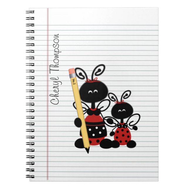 Ladybug Teacher Anpassningsbar Anteckningsbok (Framsidan)