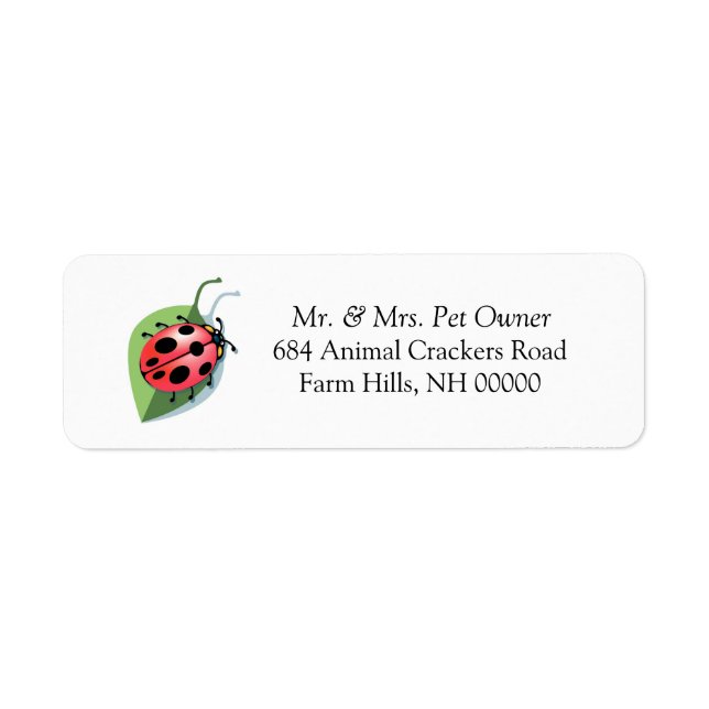 Ladybug Theme Returetiketters Stickers Returadress Etikett (Framsidan)