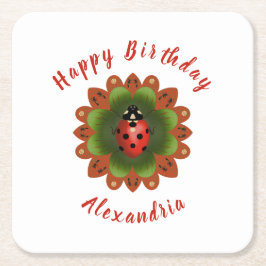 Ladybug Underlägg Papper Kvadrat