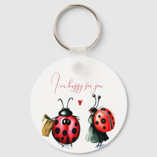 Ladybug Valentines dagskort Nyckelring