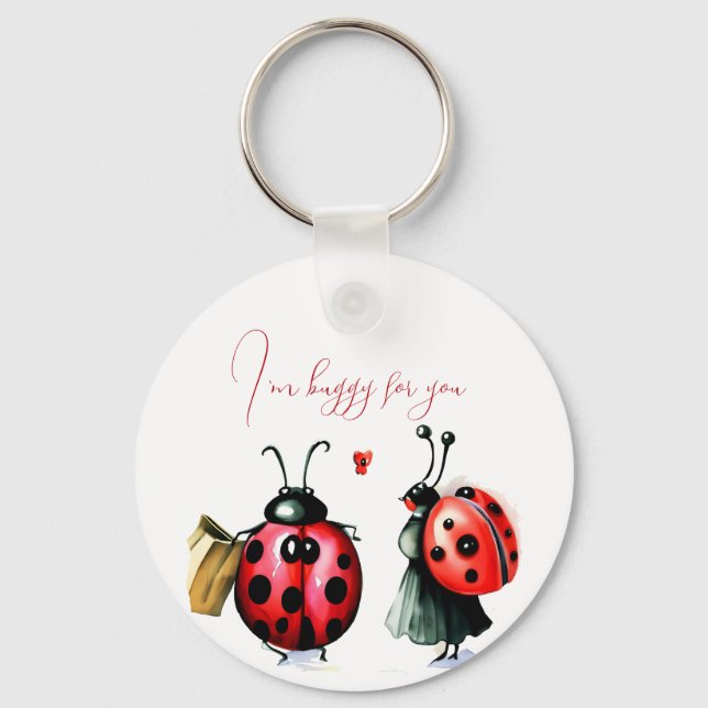 Ladybug Valentines dagskort Nyckelring (Framsida)