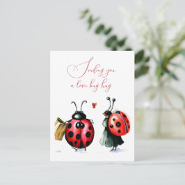 Ladybug Valentines dagskort Vykort
