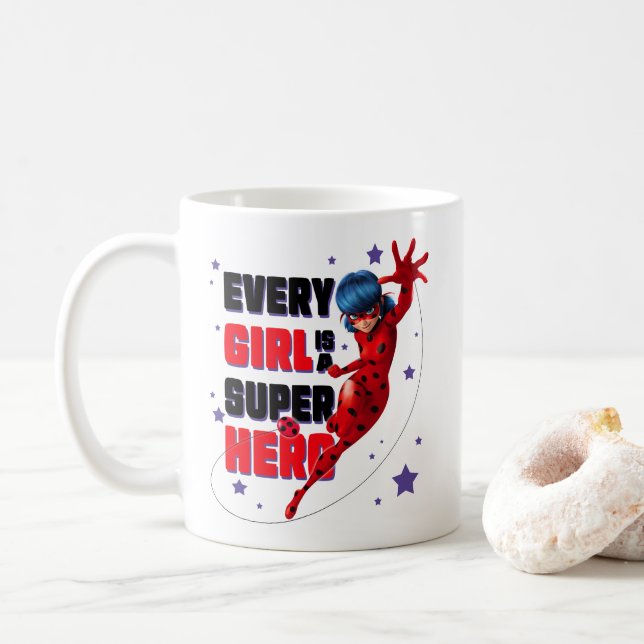 Ladybug Varje Girl är en Toppen Hero Kaffemugg (Med munk)