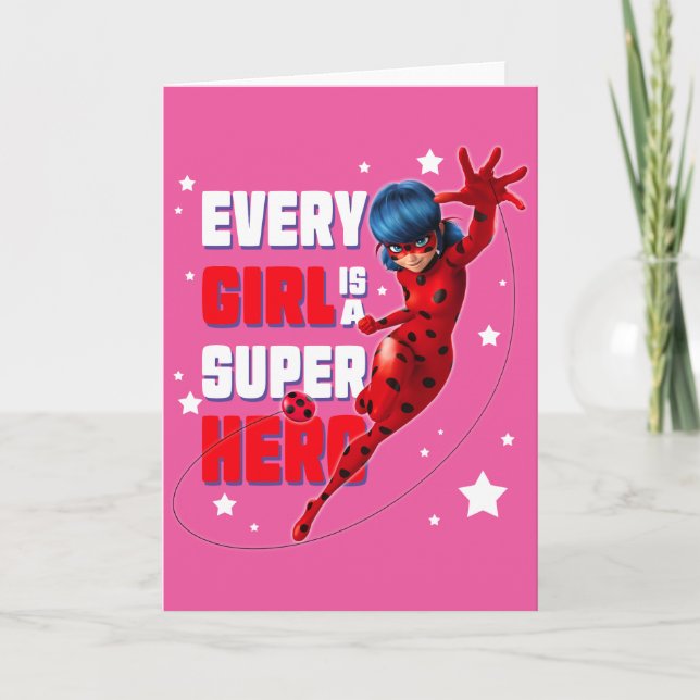 Ladybug Varje Girl är en Toppen Hero Kort (Framsida)