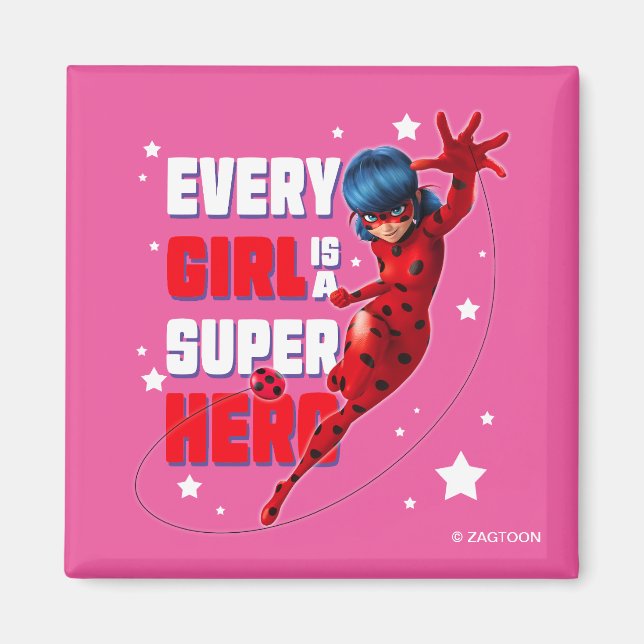 Ladybug Varje Girl är en Toppen Hero Magnet (Framsidan)