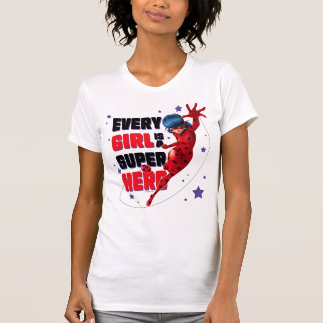 Ladybug Varje Girl är en Toppen Hero T Shirt (Framsida)