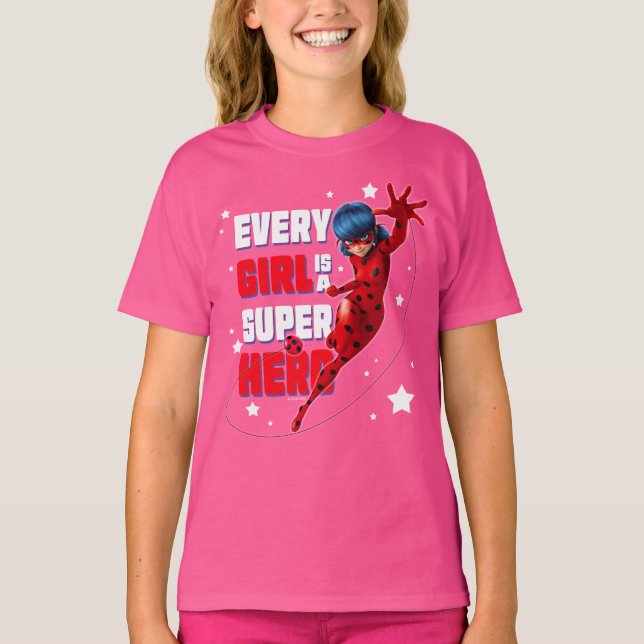 Ladybug Varje Girl är en Toppen Hero T Shirt (Framsida)