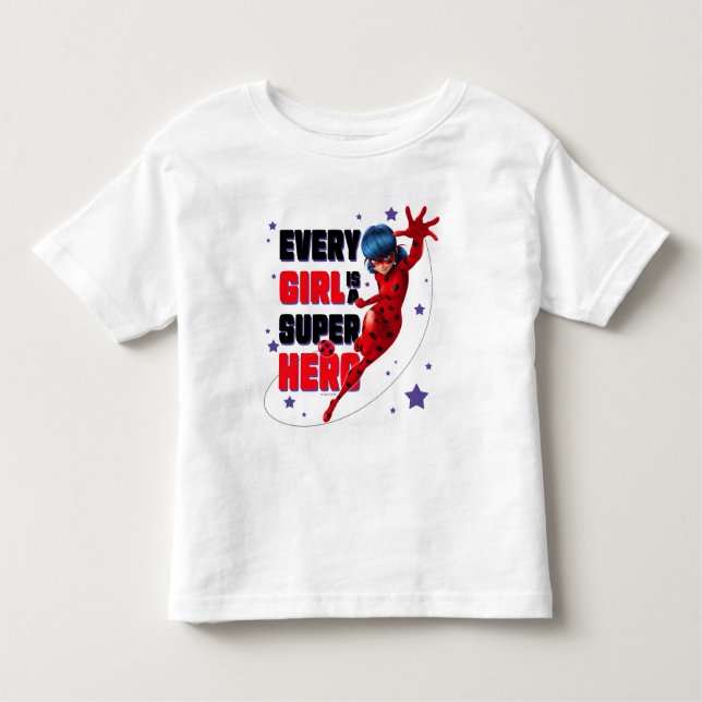 Ladybug Varje Tjej är en Superhjälte T Shirt (Framsida)