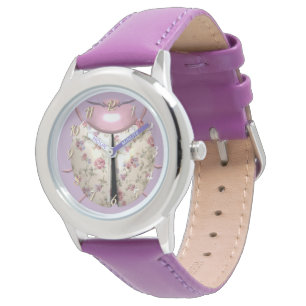 Ladybug violets och Ro söt blommigt Armbandsur