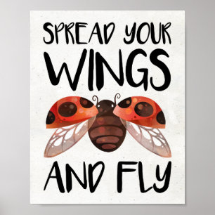 Ladybug Wall Art Decor - Sprid Vingar och Fly Poster