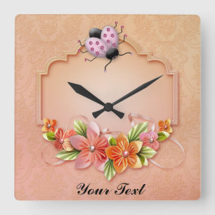 Ladybug Wall Clock Fyrkantig Klocka