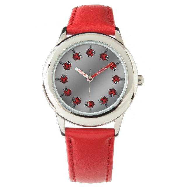 Ladybug Watch Cute Ladybird Wrist Watch Kryp Gifts Armbandsur (Framsida)