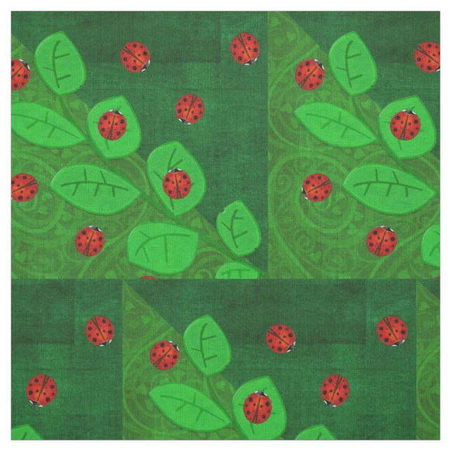 Ladybug Whimsey 3D Folk Art 3 Tyg (Provkarta)