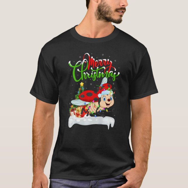 Ladybug  Xmas Decorations Santa Ladybug Christmas T Shirt (Framsida)