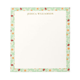 Ladybugs and Daisies Personalized Name Anteckningsblock