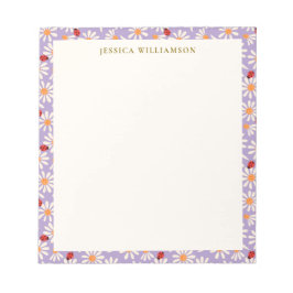 Ladybugs and Daisies Personalized Name Anteckningsblock