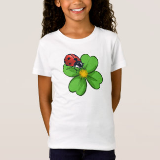 Ladybugs and Green Leaves Nature Illustration Past T Shirt