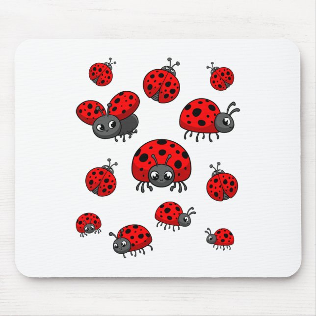 Ladybugs Art for Boy Girl Kid Småbarn Insekt Ladyb Musmatta (Framsidan)