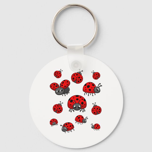 Ladybugs Art for Boy Girl Kid Småbarn Insekt Ladyb Nyckelring (Framsida)