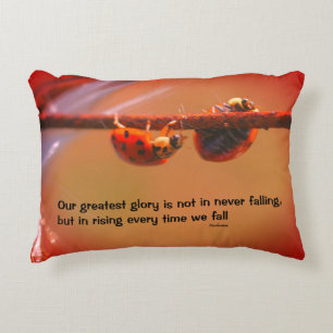 Ladybugs Attitude inspirational Confucius Quote Prydnadskudde