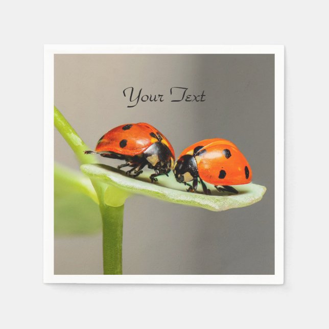 Ladybugs Beetles Napkins Pappersservett (Framsidan)