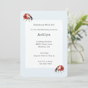 Ladybugs Birthday Inbjudningar