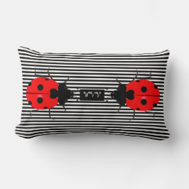 Ladybugs Cute Rand Lumbar Dekorativ kudde