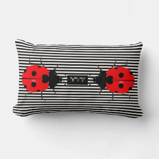 Ladybugs Cute Rand Lumbar Dekorativ kudde