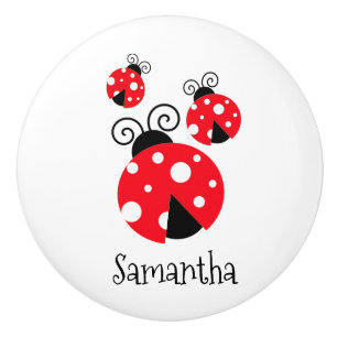 Ladybugs Design Ceramic Knob Knopp