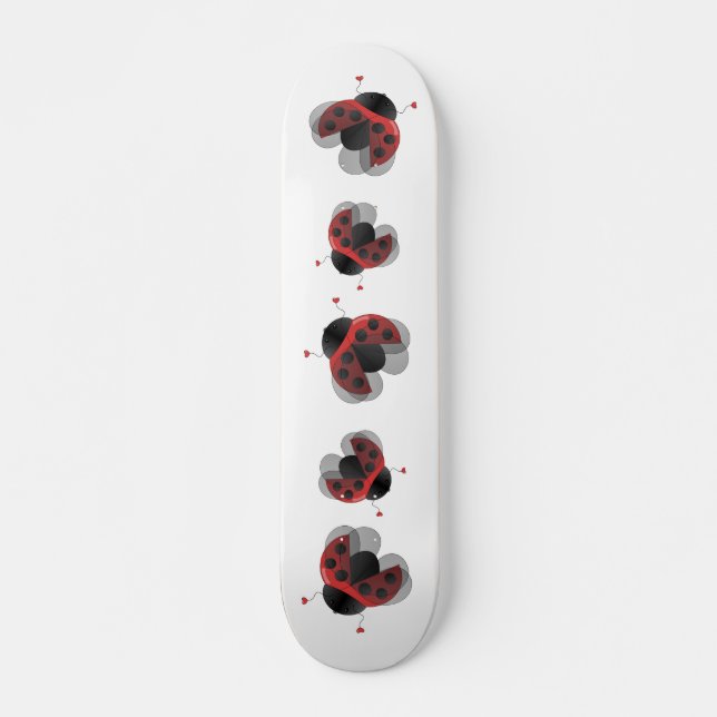 Ladybugs Fly Old School Skateboard Bräda 18 Cm (Framsida)