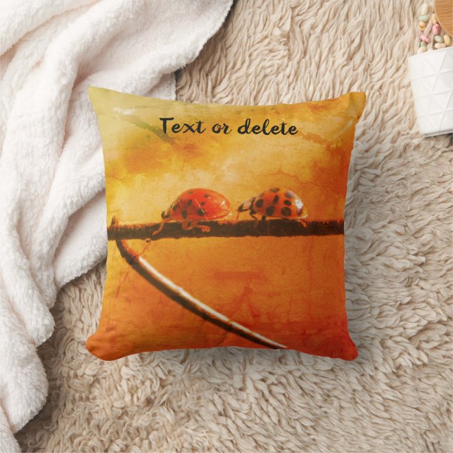 Ladybugs Följ Personligen Leader Abstrakt Kudde (Filt)