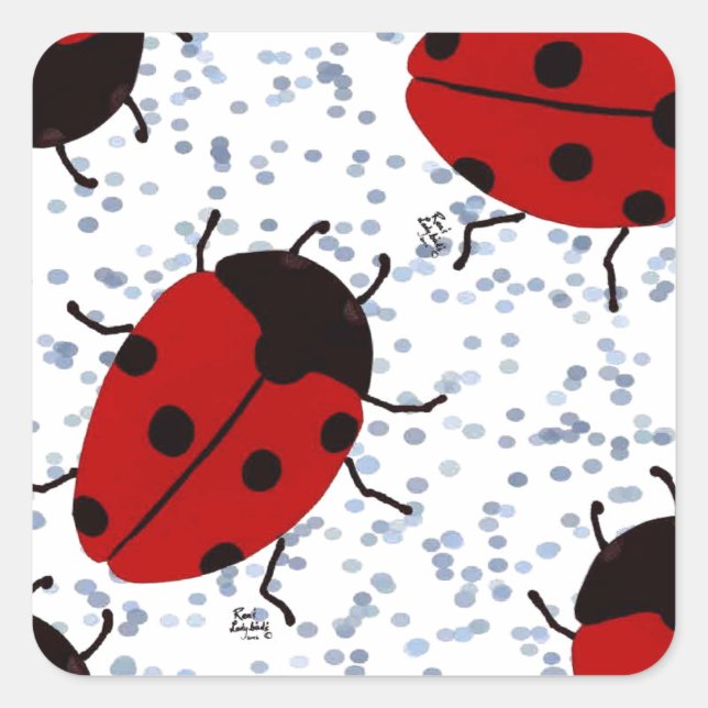 LADYBUGS FYRKANTIGT KLISTERMÄRKE (Framsida)