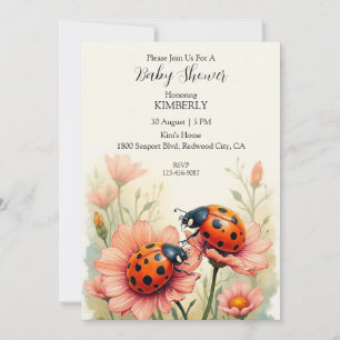 Ladybugs i Bloom Inbjudningar