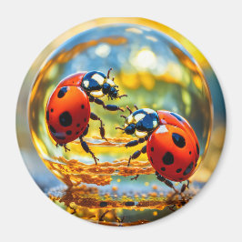 Ladybugs i en droppe vatten magnet