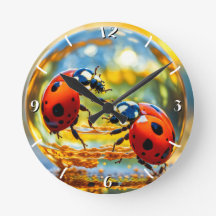 Ladybugs i en droppe vatten