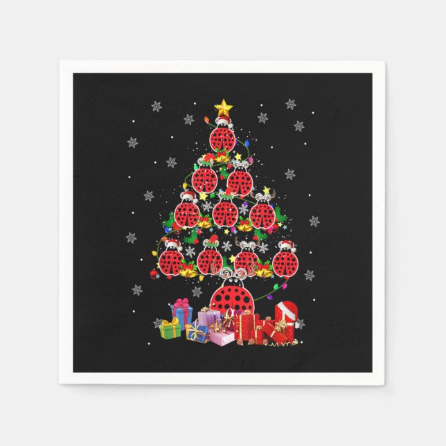 Ladybugs Julgran Funny Santa ELF Ladybug Lo Pappersservett (Framsidan)