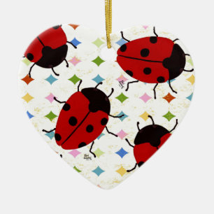 LADYBUGS JULGRANSPRYDNAD KERAMIK