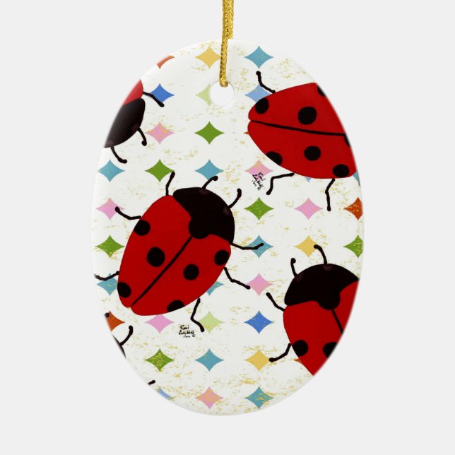 LADYBUGS JULGRANSPRYDNAD KERAMIK (Framsidan)
