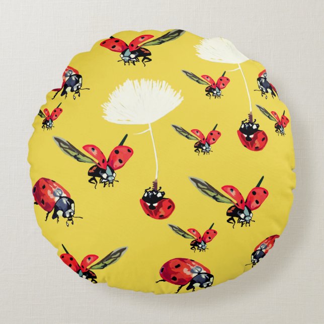 Ladybugs-kudde Rund Kudde (Framsidan)
