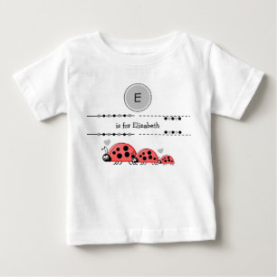 Ladybugs lägger till svart namn och grått t shirt