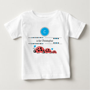 Ladybugs lägger till svart och blå namn t shirt