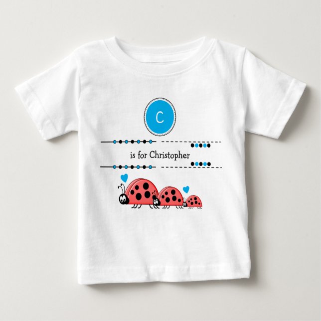 Ladybugs lägger till svart och blå namn t shirt (Framsida)