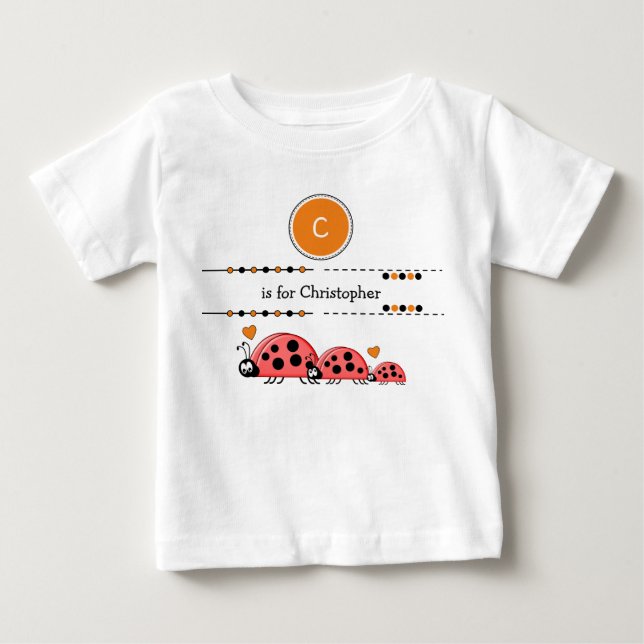 Ladybugs lägger till svart och orange från namn t shirt (Framsida)