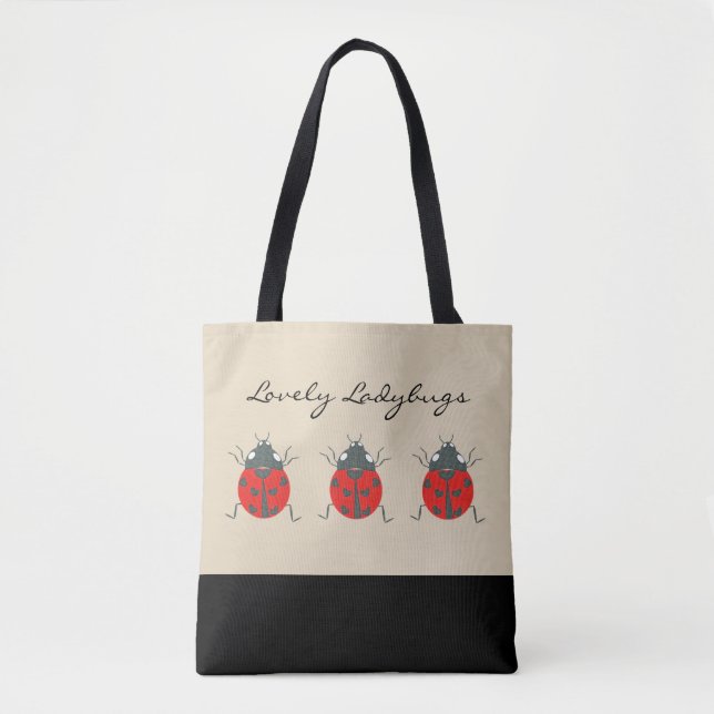 Ladybugs | Lättfärdig trio Ladybugs Tote Bag Tygkasse (Framsida)