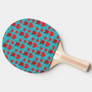 Ladybugs Lucky Insekt Red Hearts Black Polka dots Pingisracket
